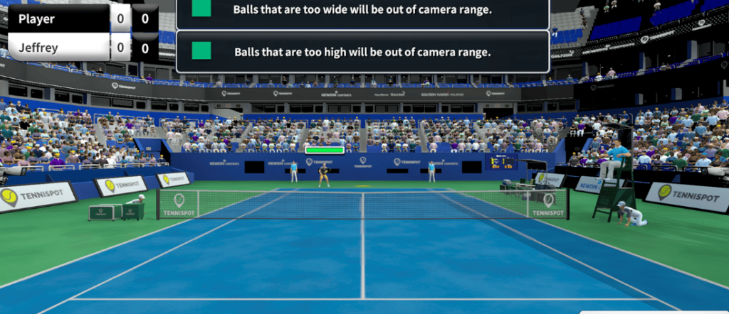 tennis simulator screen example